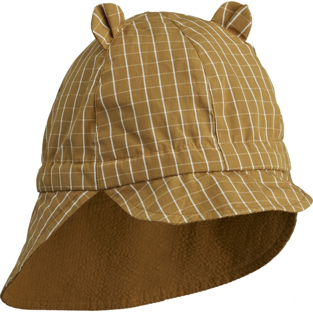 Liewood, Gorm zonnehoedje - golden caramel/white check / SWIM AWAY