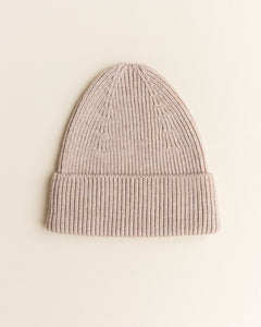 Hvid, newborn beanie Fonzie - sand