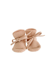 Hvid, booties - apricot