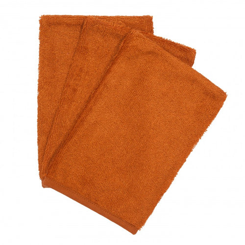 Timboo, set van 3 washandjes - inca rust