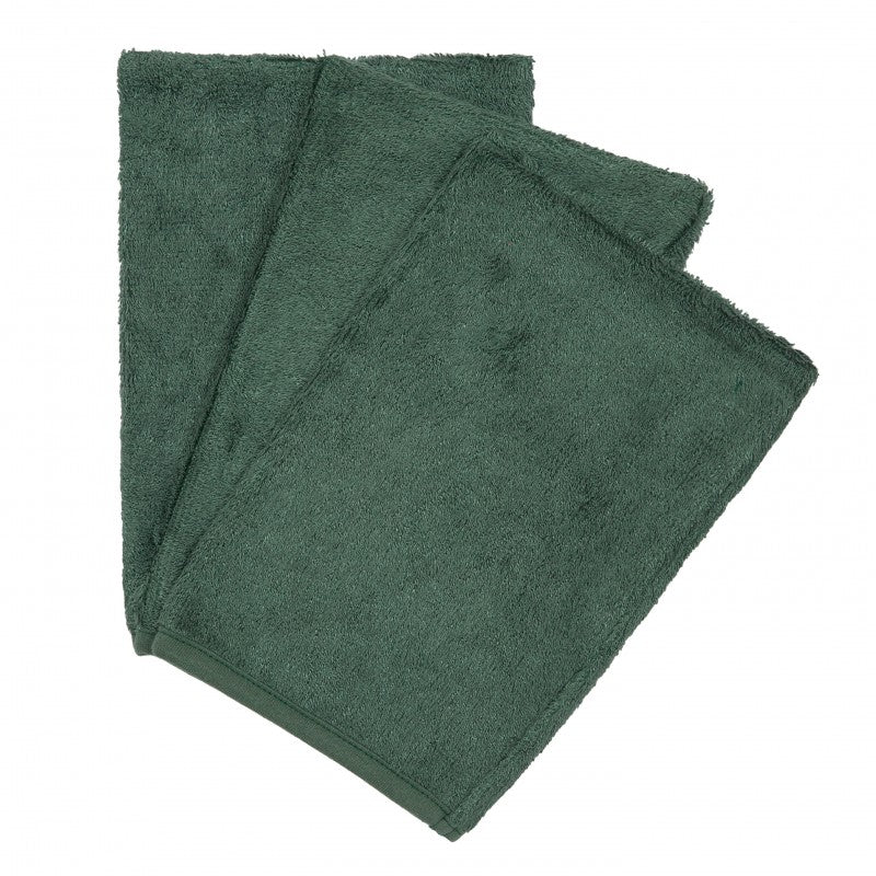 Timboo, set van 3 washandjes - aspen green