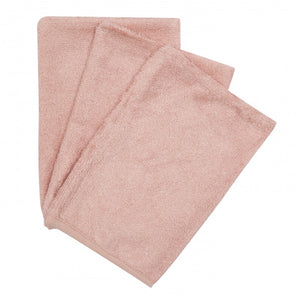 Timboo, set van 3 washandjes - misty rose