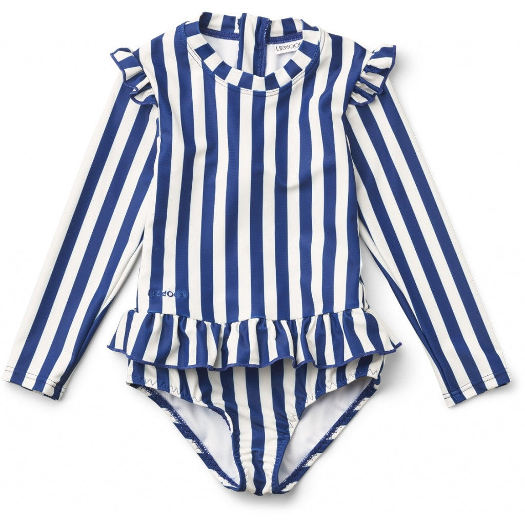 Liewood, swim jumpsuit Sille - surf blue cream stripe / SWIM AWAY