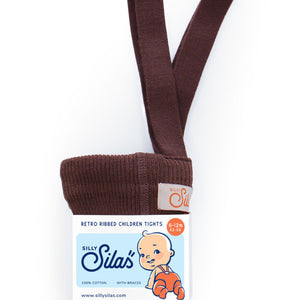 Silly Silas, maillot met voetjes - chocolate brown