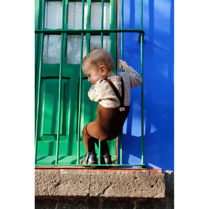 Silly Silas, maillot met voetjes - chocolate brown