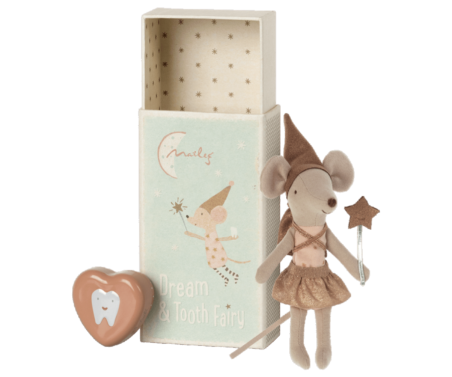 Maileg, tooth fairy mouse in box - rose