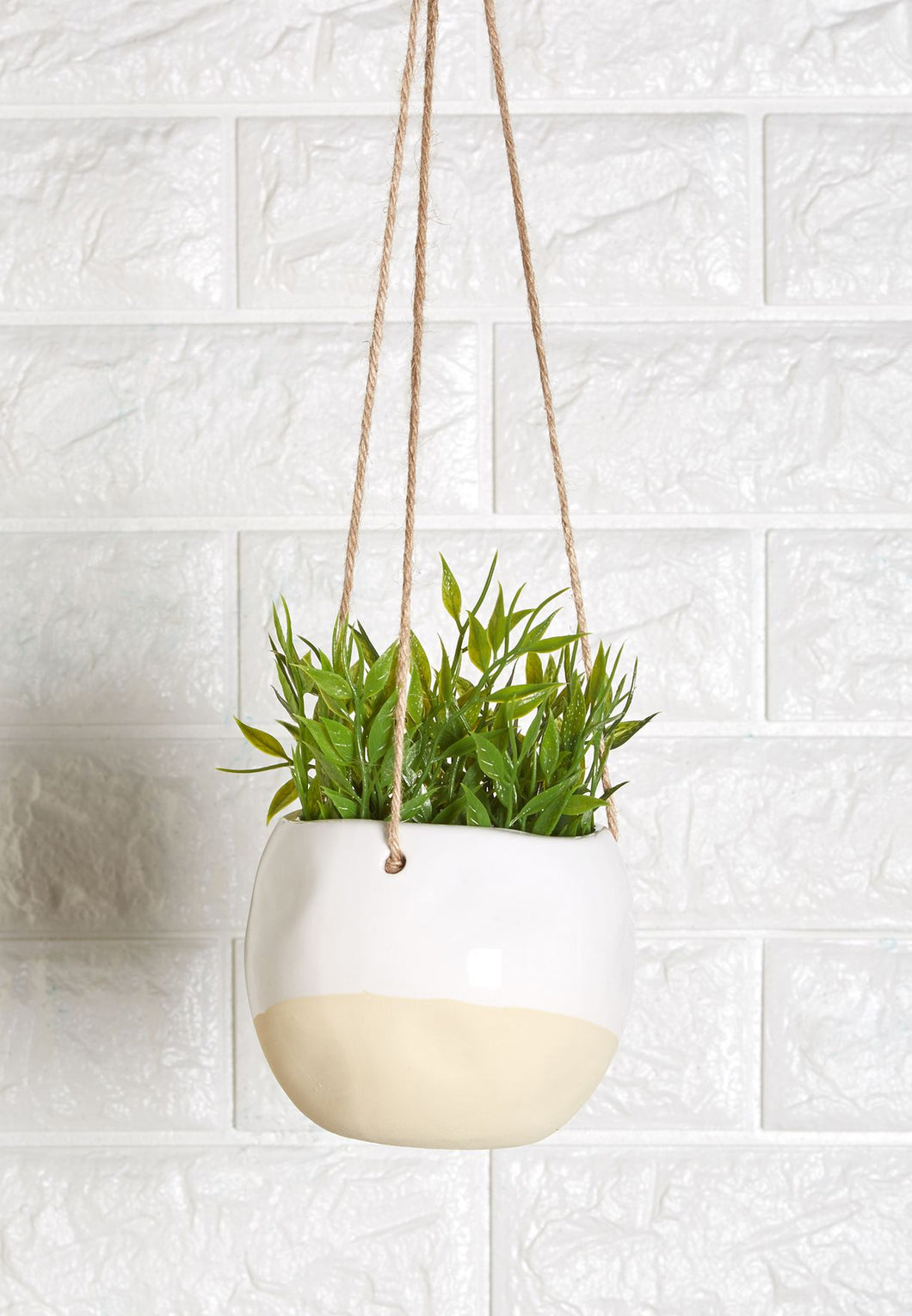Planters, hang bloempotje - white dip glaze