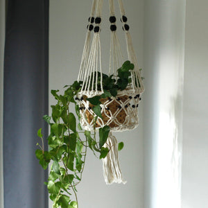 Pura Bali, macramé plantenhanger - beads