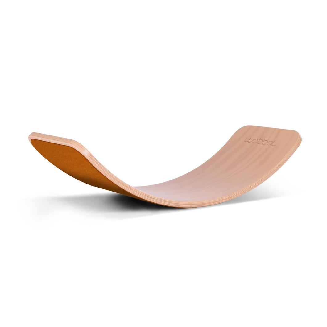 Wobbelboard original, blank gelakt met vilt - roest